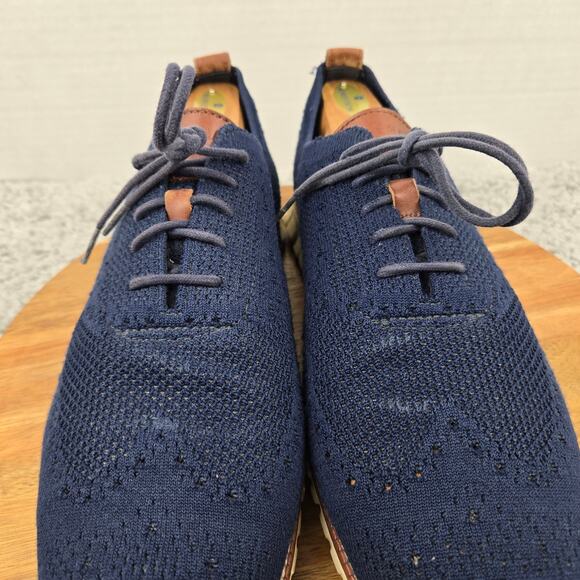Cole Haan Mens 11.5 ZeroGrand Stitchlite Marine Blue Wingtip Casual Daily Oxford main image 9